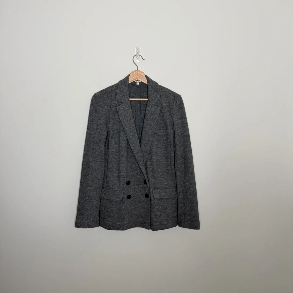 J.Crew Double-breasted blazer in grey wool preppy classic school girl academia